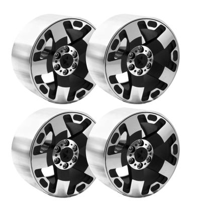 ShareGoo 4PCS Metal 2.2" RC Crawler Beadlock Wheels 35mm-Width 5-Spoke Wheel Hub 12mm Hex Compatible with 1/10 Traxxas TRX4 TRX6 Axial SCX10 Wraith 90046 RR10 RC Crawler Car
