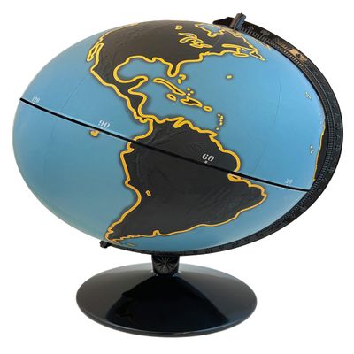 Concord 12" Diameter Globe, USA Cartography with Sturdy Metal Base and Special Black and Blue Designer Globe Ball. The classic Concord globe features the clean styling of an old world globe and is the perfect accent piece to complement any living or 