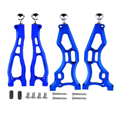 Aluminum Front Suspension Arms Upgrades Part for 1/8 Kraton,Outcast,Notorious,Talion 6S BLX,ARRCat 4pcs Front Lower Upper Swing Arm Set Hops up w/Pivot Balls,Navy Blue