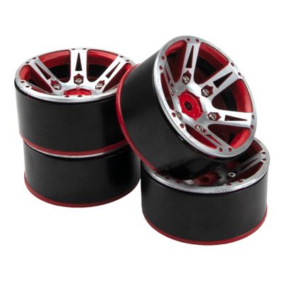 4Pcs ShareGoo Metal 1.9 Inch Beadlock Wheel Hub Rims Width 26mm 6-Spoke Wheel Rim Compatible with Axial SCX10 90046 Wraith TRX4 D90 Tamiya CC01 1/10 RC Crawler