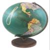 Providence 12" Diameter Globe, USA Cartography with with Mountain Relief, Two Tiered Walnut Colored Base and Special Teal Designer Globe Ball. The 12" Providence Designer Globe matches the unique, rich, teal ocean coloring with the colorful country m view 1