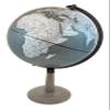 Lincoln 12" Diameter Globe, USA Cartography with with Mountain Relief, Taperedd Gray Colored Base/Riser and Matching Gray Designer Globe Ball. The Lincoln Gray Ocean Designer Globe is the unique counterpart in color styling to the Lincoln Blue Ocean  view 1