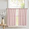 Zen Creative Designs Chevron Zig-Zag Print Tier Window Valance 2 Piece Set Home Dcor Bedroom Nursery Kitchen Window (Pink) view 1