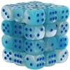 Chessex Dice Set  12mm Gemini: Pearl Turquoise-White/Blue Luminary Dice Block  Dungeons and Dragons D&D DND TTRPG Dice  Includes 36 Dice  D6 view 1