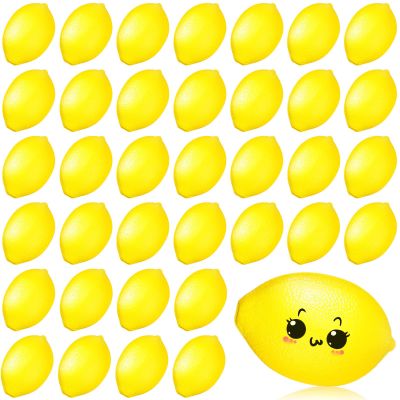 36 Pcs Lemon Toys Lemon Relieve Stress Ball Party Favors Pu Foam Quick Rising Fruit Stress Relieve Toys for School Home Small Party Bag Fillers