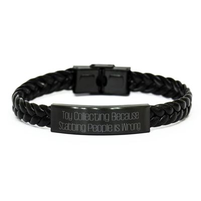 Take Thai Real Origin Cute Toy Collecting, Toy Collecting Because Stabbing People is Wrong., Brilliant Braided Leather Bracelet for Friends from
