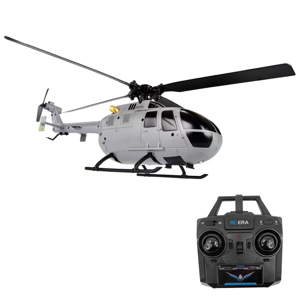 GoolRC C186 Remote Control Helicopter Remote Control Drone Single Propeller Without Ailerons 6-axis Gyro Stabilization Remote Control Airplane Altitude Hold s Adults Gray