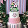 Girls Football Happy Birthday Cake Topper, Soccer Theme Birthday Party Decoration for Girls, Football World Cup Party Favor for Female Players Fans view 4