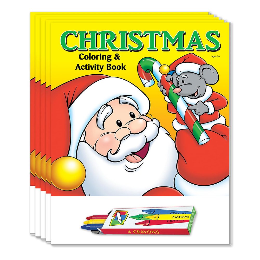 ZOCO Christmas Coloring Books (50 Bulk Pack, Without Crayons) Holiday Activity Books for Kids, Stocking Stuffers, Xmas Party Favors, Sunday School, Made in USA