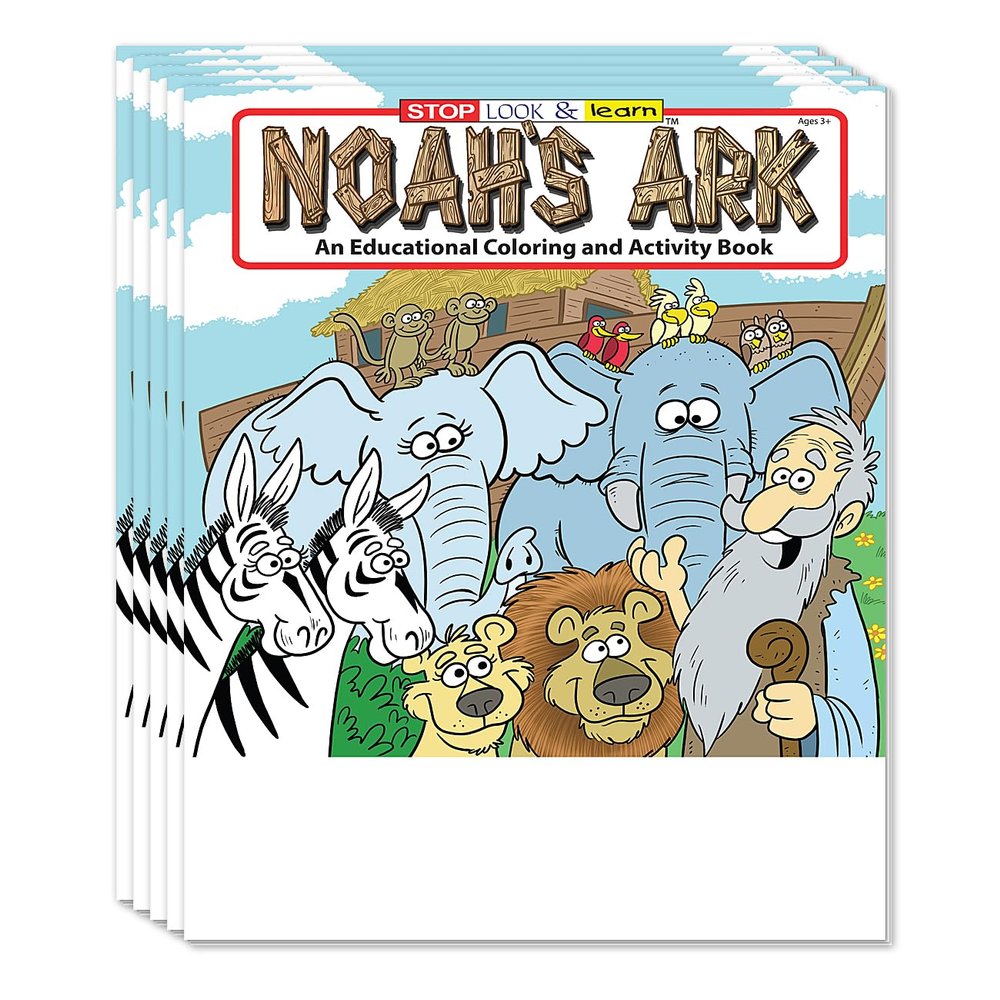 ZOCO  Noahs Ark Coloring Books for Kids (50 Bulk Pack, Without Crayons)  Christian Religious Activity Books for Sunday School, VBS, CCD, Church Crafts and Events