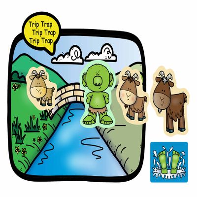 Billy Goats Gruff Felt Figures for Flannel Board Stories Kids