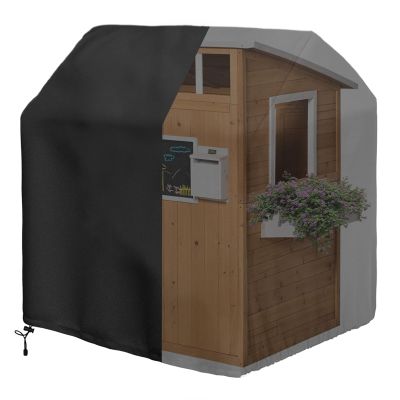 Iceberg Elf Outdoor Playhouse Covers Waterproof, Wooden Playhouse Cover, 50" L x 45" W x 55" H, Rainproof, Sun Protection dust, , 420D Heavy Duty Oxford Fabric, (Black)