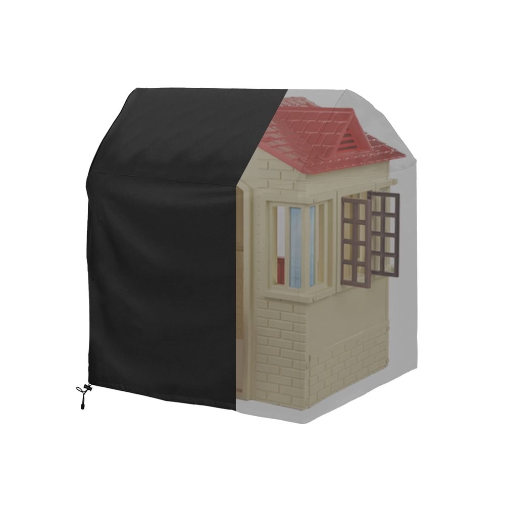 Iceberg Elf Outdoor playhouse covers waterproof, Wooden playhouse cover, 45" L x 40" W x 50" H, Rainproof, Sun Protection dust, , 420D Heavy duty oxford fabric, (Black)