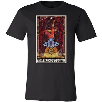 The Hanged Man Tarot Card Shirt - Marionette Puppet- Terror Tarot Edition (as1, Alpha, x_s, Regular, Regular, Unisex_XS) Black