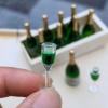 10 Sets Dollhouse Champagne Set, Lifelike PVC Dollhouse Champagne Bottle with Two Mini Champagne Glass DIY Miniature Simulation Model Dollhouse Decor view 2