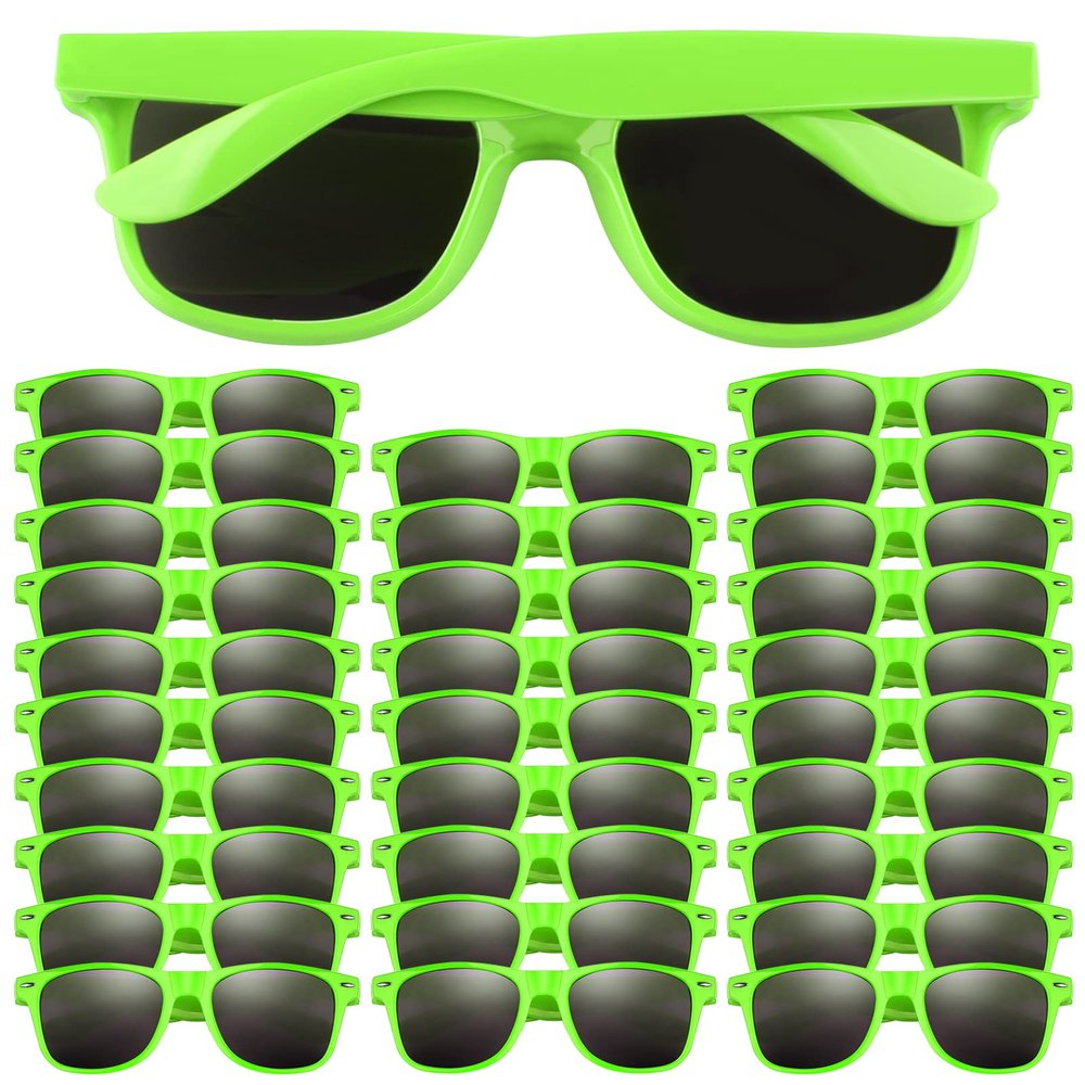 FEPITO 30 Pieces Green Party Sunglasses for Birthday Party Supplies Treat Bag Fillers for Beach Pool Party Toys