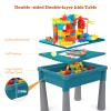 BEAURE 5-in-1 Multi Activity Sand Water Play Table, Double-Sided Kids Activity Table with Storage, 105pcs Marble Run Building Blocks Sensory Table for Kids Toddler Boys Girls view 2