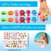 Moncinday 88Pcs Under the Sea Party Favors for Kids, Ocean Sea Animals Themed Party Supplies for Boys Girls, Cute Sea Animal Party Favors for Birthday Party Supplies School Rewards Prize for Kids view 3
