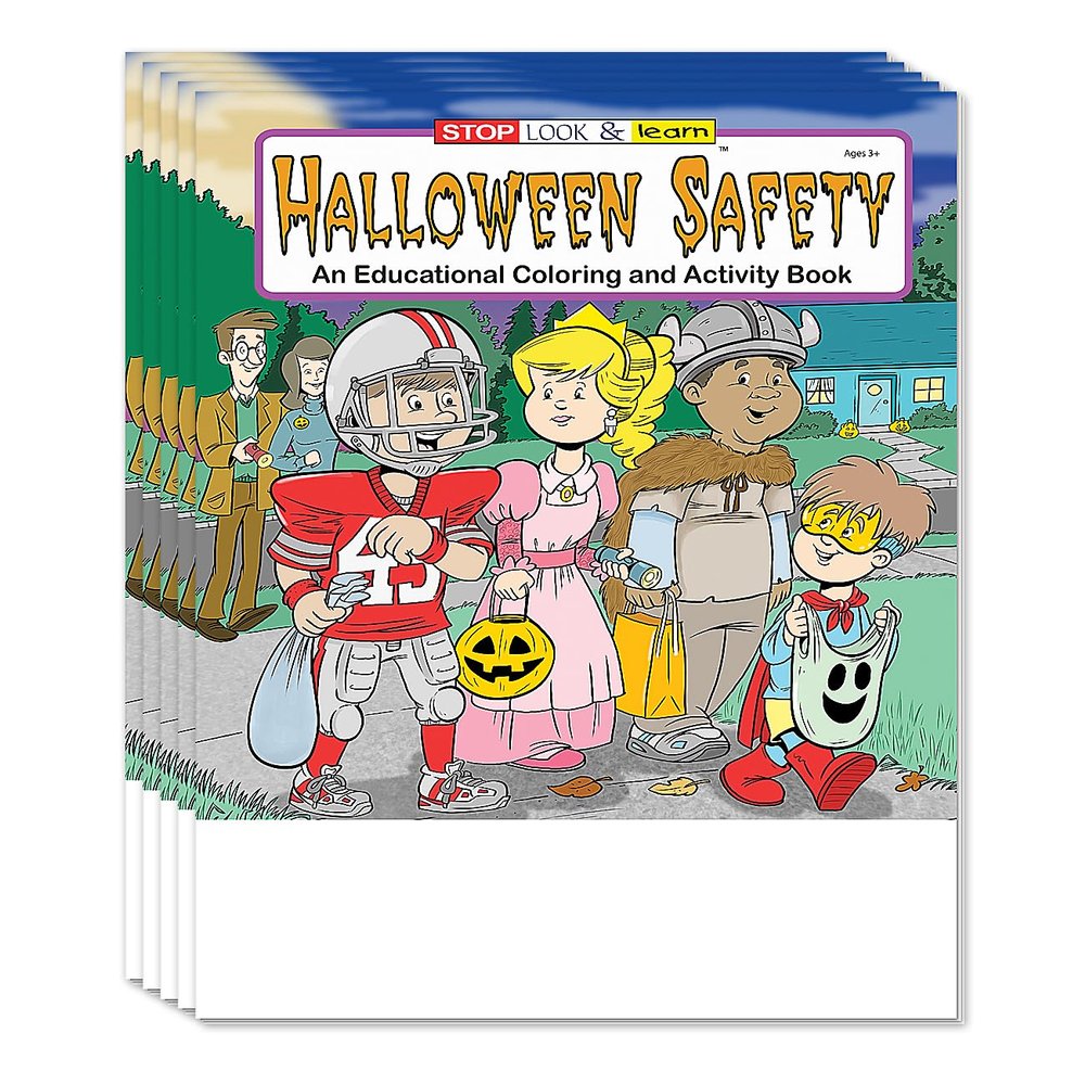 ZOCO Halloween Safety Coloring Books for Kids Gifts, Treat, Goodie Bag Filler, Party Favors Mini Activities (50 Bulk Pack, Without Crayons)