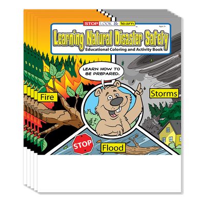 ZOCO  Natural Disaster Safety Coloring & Activity Books for Kids (50 Bulk Pack, Without Crayons)  Emergency Preparedness Education with Games & Activities