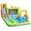 OLAKIDS Inflatable Water Slide, 7 in 1 Bounce House with 2 Slides Climbing Wall Splash Pool 2 Ring Columns Water Gun, Outdoor Water Park Inflatable Obstacle Course for Kids Backyard with Carrying Bag view 1