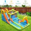 OLAKIDS Inflatable Water Slide, 7 in 1 Bounce House with 2 Slides Climbing Wall Splash Pool 2 Ring Columns Water Gun, Outdoor Water Park Inflatable Obstacle Course for Kids Backyard with Carrying Bag view 2