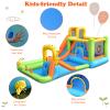 OLAKIDS Inflatable Water Slide, 7 in 1 Bounce House with 2 Slides Climbing Wall Splash Pool 2 Ring Columns Water Gun, Outdoor Water Park Inflatable Obstacle Course with Carrying Bag Blower view 4