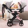 Bayer: Xeo Twin Pram - Butterfly Grey & Pink - Matching Handbag, Adjustable Handle, for Dolls Up to 20" view 2