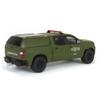 Greenlight 1/64 2021 Chevrolet Silverado LT Trail Boss Z71 Pickup Truck with Camper Shell, Carabineros De Chile 30318 view 3