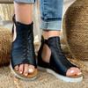 ZBYY Sandals for Womens Casual Open Toe Wedge Sandals Summer Dressy Beach Cutout Ankle Strap Roman Platform Sandals view 2