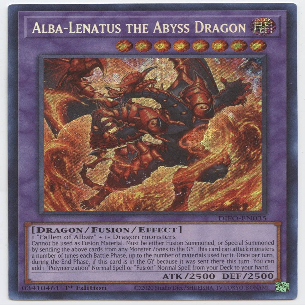 Alba-Lenatus The Abyss Dragon - DIFO-EN035 - Secret Rare - 1st Edition