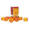 Gemini Dice Block | Set of 12 Size D6 Dice Designed for Board Games, Roleplaying Games and Miniature Games | Premium Quality 16 mm Dice | Translucent Red, Yellow and Gold Color | Made by Chessex view 2