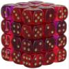 Chessex Dice Set  12mm Gemini: Translucent Red-Violet/Gold Dice Block  Dungeons and Dragons D&D DND TTRPG Dice  Includes 36 Dice  D6 view 1