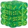 Chessex Dice Set  12mm Gemini: Translucent Green-Teal/Yellow Dice Block  Dungeons and Dragons D&D DND TTRPG Dice  Includes 36 Dice  D6 (CHX26866) view 1