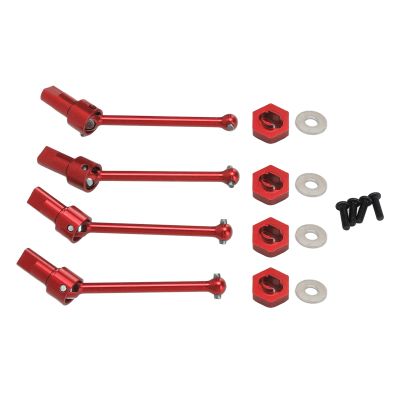 VGEBY RC Car Front Rear Drive Shaft, Aluminum Alloy Driveshaft CVD for Latrax RC Axle Teton 1/18 Car Crawler Parts(Red) Latrax Rear Axle Shaft Teton