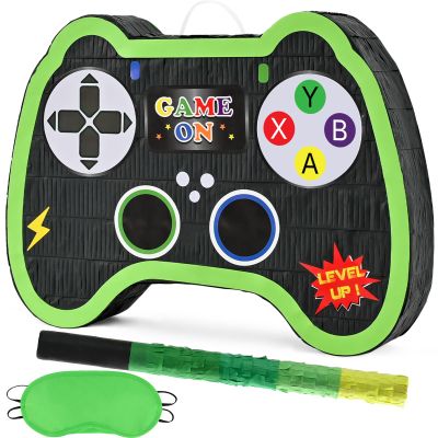 WERNNSAI Video Game Controller Piata - Game Party Supplies Piata Bundle with Blindfold and Bat for Boys Kids Gaming Theme Birthday Party Game Carnival Activity Decorations (15.7" x 12.2" x 3.1")