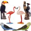 Gemini&Genius Bird Toys for Kids, Jungle Animal Bird Figures Gift Toys, 6Pcs Toucan, Parrot and Flamingo Action Figures. Great for Christmas Stocking Stuffed Toys, Garden Decorations or Cake Toppers view 2