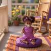 JIZHI Reborn Baby Dolls Black - 22 Inch Lifelike Soft Body Realistic-Newborn Baby Dolls Taupe Eyes Caramel Skin Tone Pink Striped Skirt Real Life and Toy Accessories Gift for Kids Age 3 view 2