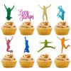 Mulukaya 24Pcs Let's Jump Themed Cupcake Toppers Cake Picks for Bounce House Trampoline or Jumping Birthday Wedding Party Decorations Favors Supplies view 1