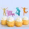 Mulukaya 24Pcs Let's Jump Themed Cupcake Toppers Cake Picks for Bounce House Trampoline or Jumping Birthday Wedding Party Decorations Favors Supplies view 2