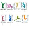 Mulukaya 24Pcs Let's Jump Themed Cupcake Toppers Cake Picks for Bounce House Trampoline or Jumping Birthday Wedding Party Decorations Favors Supplies view 3