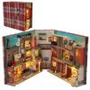 3D Wooden Book Stand Puzzle DIY Dollhouse Wood Bookends Book Nook Model Building Kit with LED Light for Teens and Adults to Build-Creativity Gift for Birthdays Christmas Halloween, Multicolor view 1