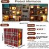3D Wooden Book Stand Puzzle DIY Dollhouse Wood Bookends Book Nook Model Building Kit with LED Light for Teens and Adults to Build-Creativity Gift for Birthdays Christmas Halloween, Multicolor view 2