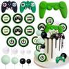 19PCS Video Game Themes Cake Toppers Game Controllers Cake Decorations Gaming Party Decoration for Man Or Gaming Party Cake Decoration (Green) view 1