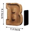 AORCMITN Large Wooden Letter Coin Personalized Piggy Bank for Boys Girls Kids Toddler Adults Money Bank Best Gift for Friends (9.2 Inch-B) view 2