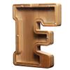AORCMITN Large Wooden Letter Coin Personalized Piggy Bank for Boys Girls Kids Toddler Adults Money Bank Best Gift for Friends (9.2 Inch-F) view 1