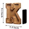 AORCMITN Large Wooden Letter Coin Personalized Piggy Bank for Boys Girls Kids Toddler Adults Money Bank Best Gift for Friends (9.2 Inch-K) view 3