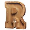 AORCMITN Large Wooden Letter Coin Personalized Piggy Bank for Boys Girls Kids Toddler Adults Money Bank Best Gift for Friends (9.2 Inch-R) view 1