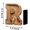 AORCMITN Large Wooden Letter Coin Personalized Piggy Bank for Boys Girls Kids Toddler Adults Money Bank Best Gift for Friends (9.2 Inch-R) view 2