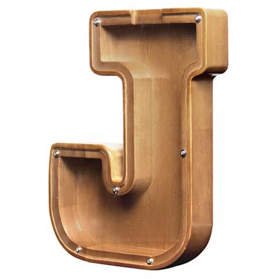 AORCMITN Large Wooden Letter Coin Personalized Piggy Bank for Boys Girls Kids Toddler Adults Money Bank Best Gift for Friends (9.2 Inch-J)